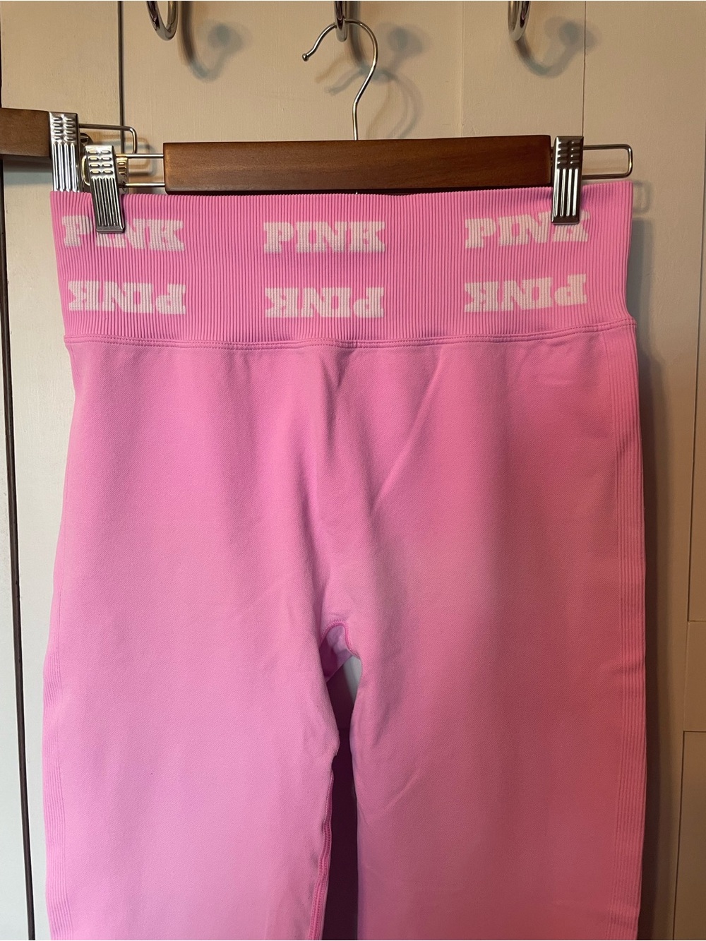 PINK Victoria's Secret Ribbed-Waist Pink Leggings